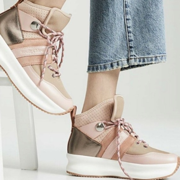 see by chloé women's Casey High Top Platform Hiker Sneakers sz 39 US 8.5​​​ - Picture 1 of 6